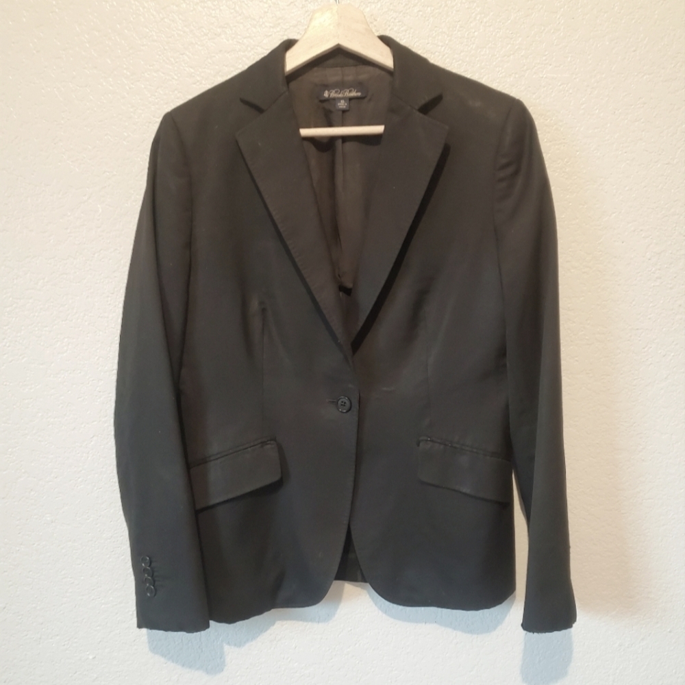 5/$25 Brooks Brothers Black Womens One Button Blazer Jacket Size 10